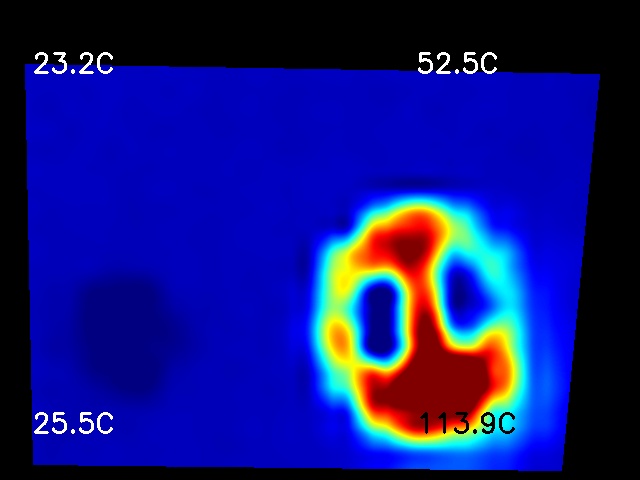 Thermal capture: hot pan with cooler toast