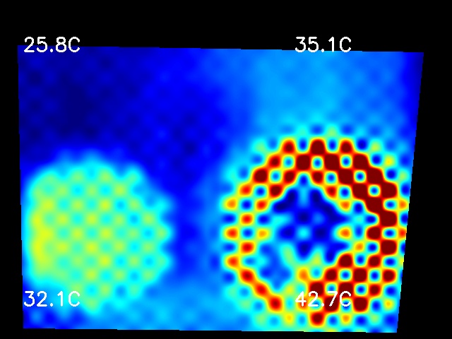 Thermal showing active and residual heat